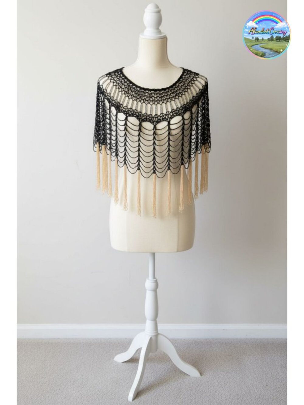 Beaded Evening Cape Shawl Wrap One Size Gatsby 1920s Cover Up